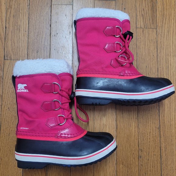Sorel Other - Sorel Yoot Pac Waterproof Winter Boots Youth Size 1 in Bright Rose EUC